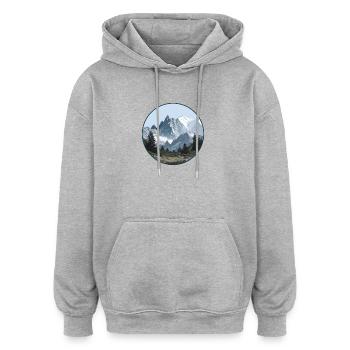 Mont-Blanc-Gebirgslandschaft - Oversized Unisex Hoodie - Grau meliert - Vorne - Noah (186cm)