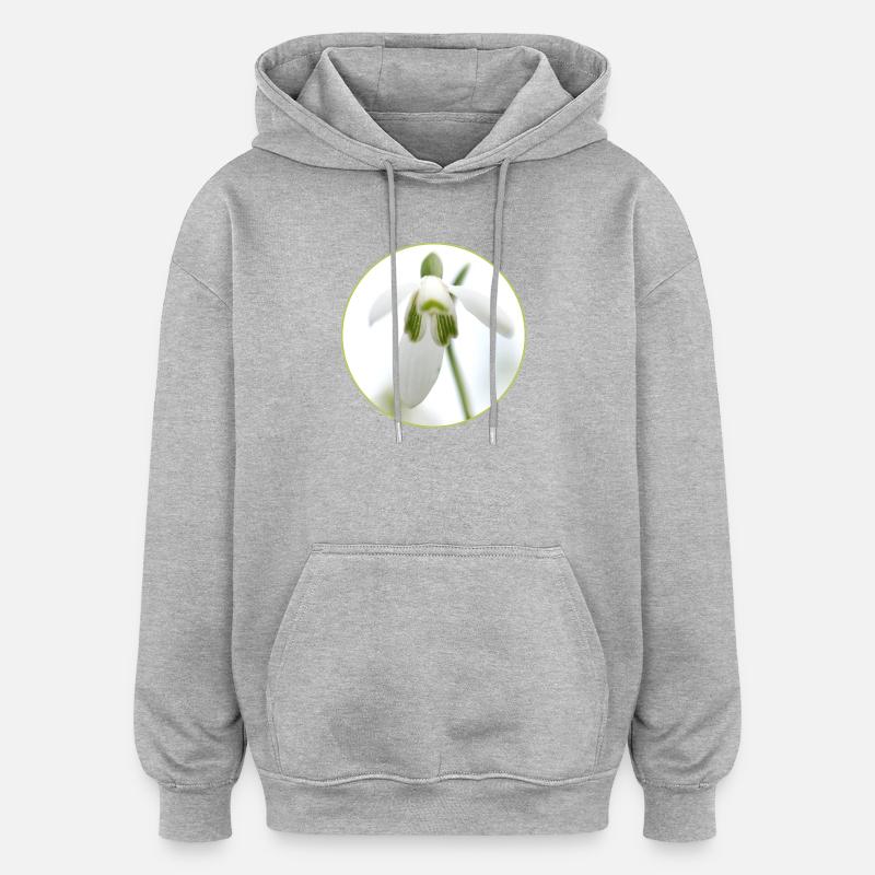 Source de la Fleur de Perce-Neige - Sweat à capuche oversize unisexe - gris chiné