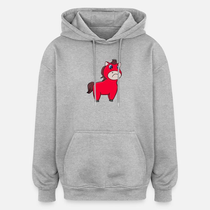 Cheval Pleurant - Sweat à capuche oversize unisexe - gris chiné