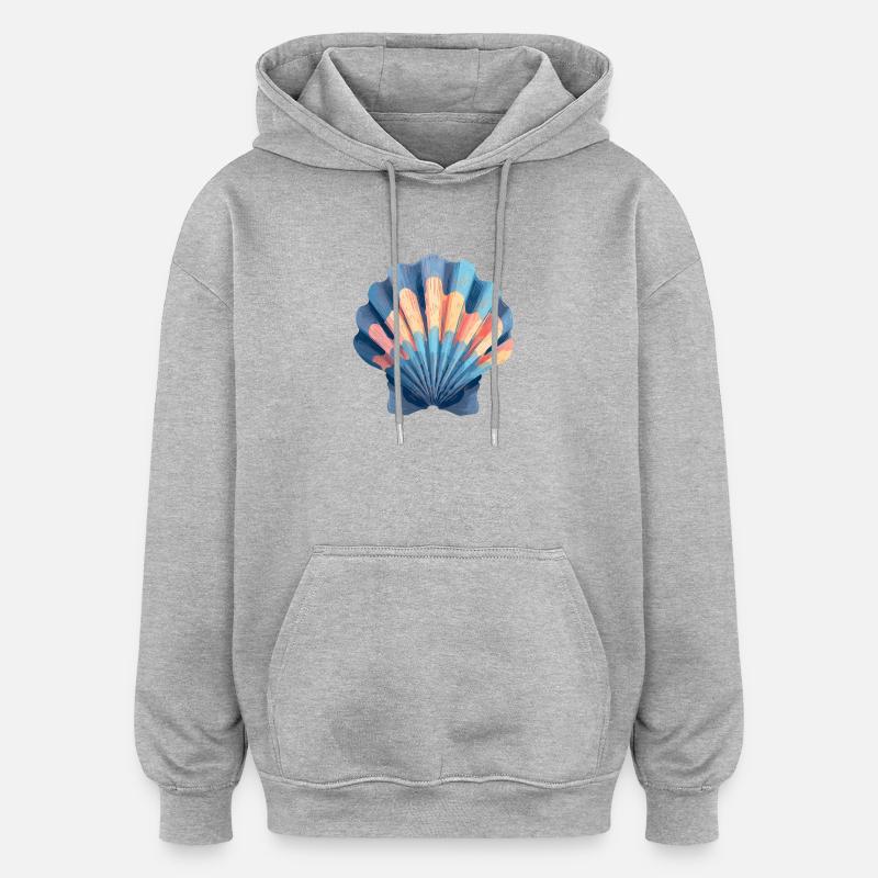 coquillage - Sweat à capuche oversize unisexe - gris chiné