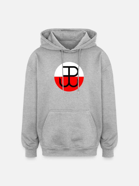 Kotwica, Pologne - Sweat à capuche oversize unisexe - gris chiné