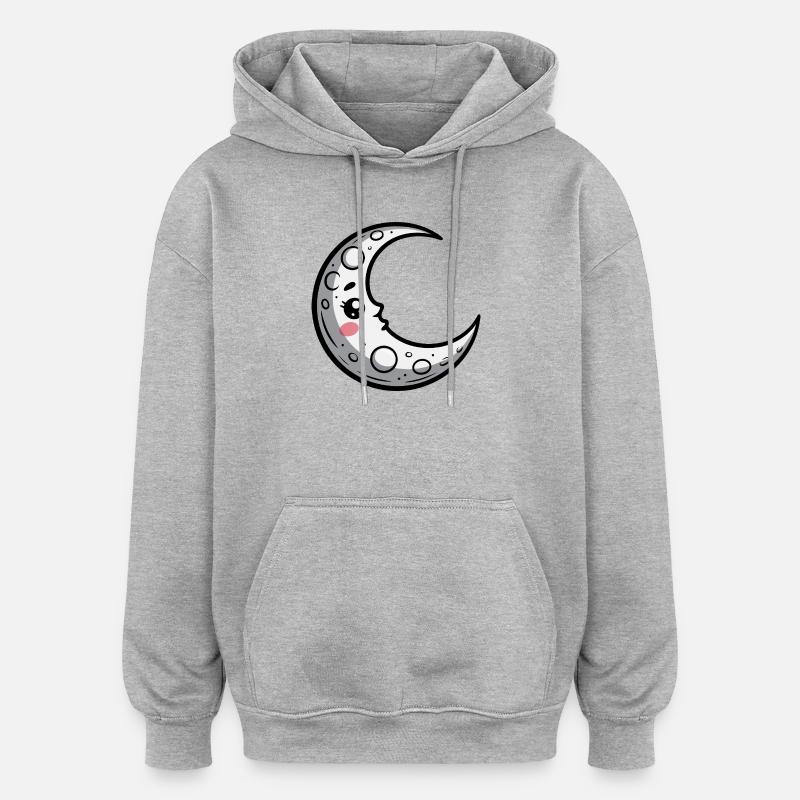 Moon - Oversized Unisex Hoodie - heather grey
