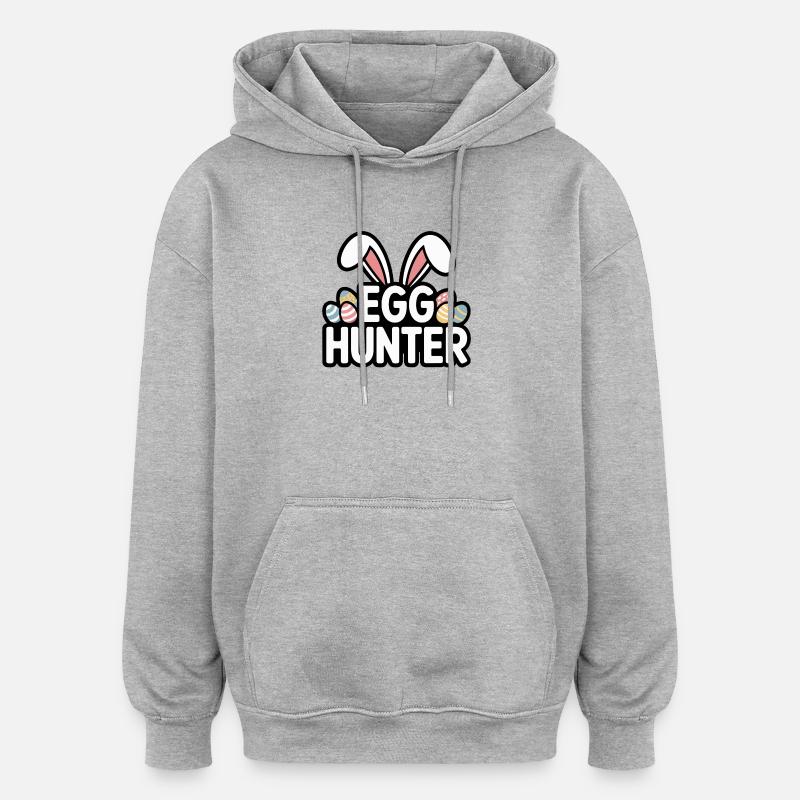 Egg Hunter Bunny – Easter Design - Oversized Unisex Hoodie - heather grey