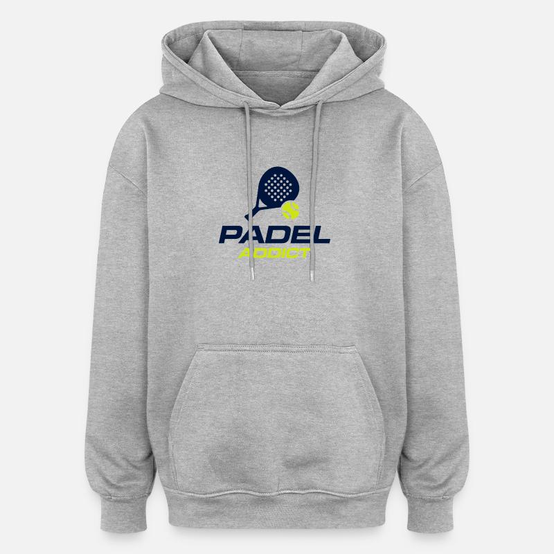Padel Addict Drôle Maillot Padel Lover - Sweat à capuche oversize unisexe - gris chiné