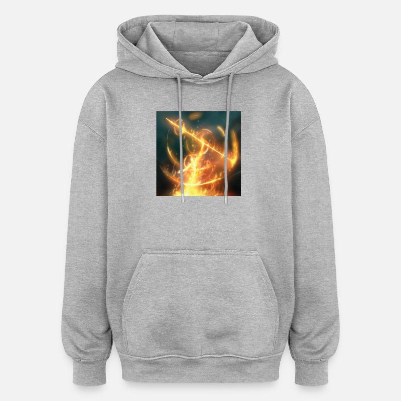 Fire Spear - Oversized Unisex Hoodie - heather grey