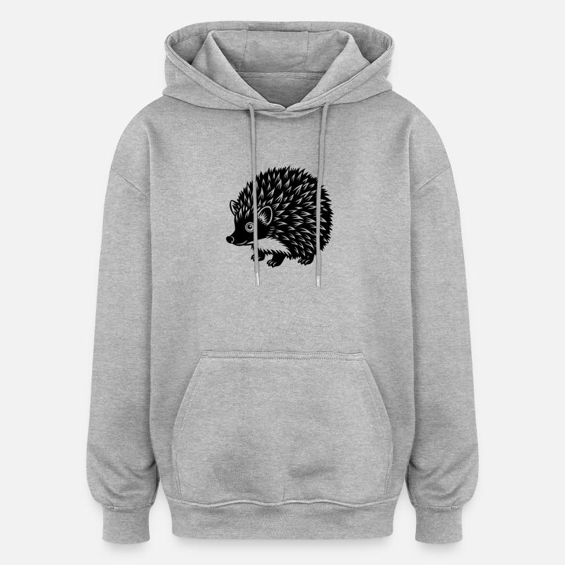 Igel - Oversized Unisex Hoodie - Grau meliert