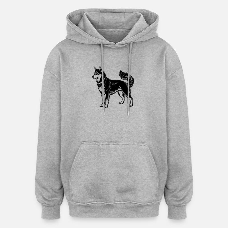 Rauque - Sweat à capuche oversize unisexe - gris chiné