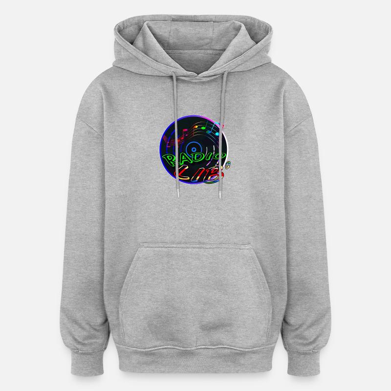 Vinyle Neon Radio Lib - Sweat à capuche oversize unisexe - gris chiné