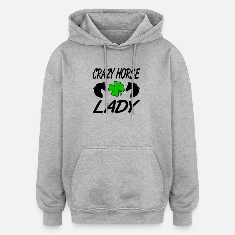 Pferde - Oversized Unisex Hoodie - Grau meliert