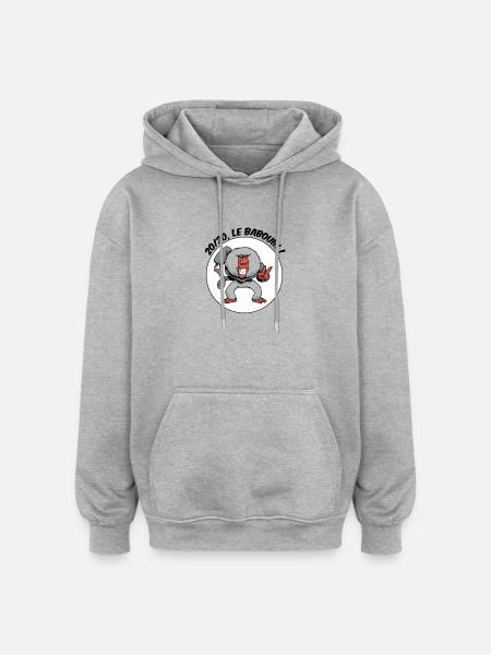 20/20, le babouin ! - Sweat à capuche oversize unisexe - gris chiné