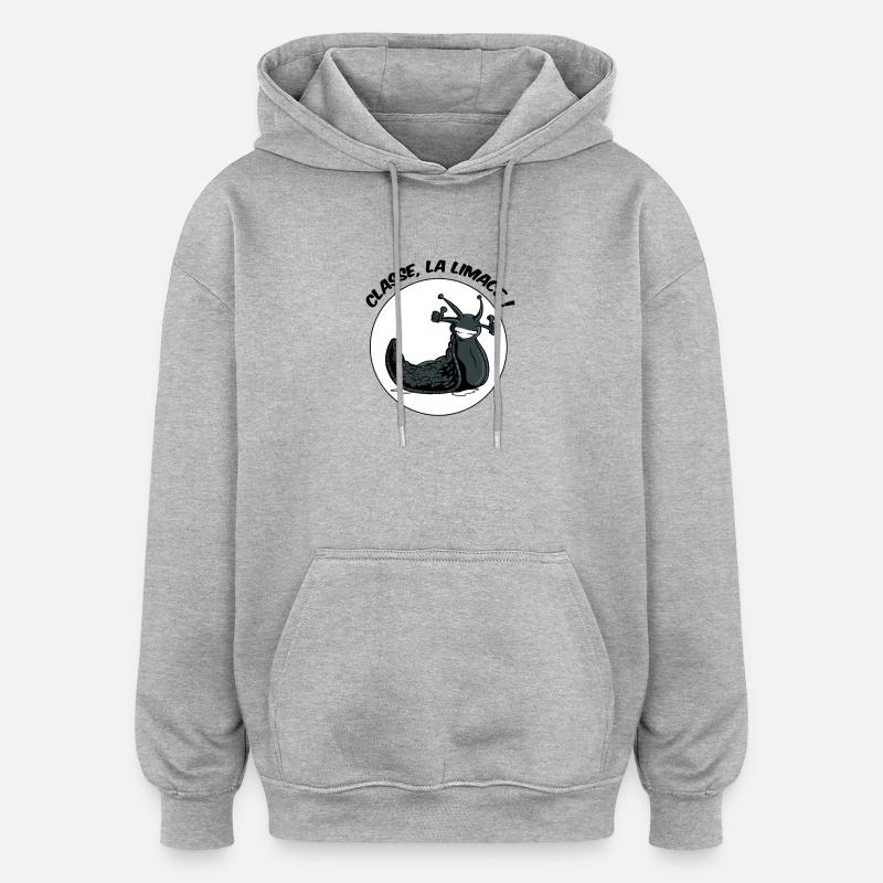 Classe, la limace ! - Sweat à capuche oversize unisexe - gris chiné