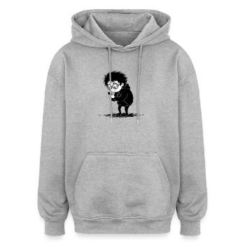 Child Hoodie Smartphone Solitude Manga - Oversized Unisex Hoodie - Grau meliert - Vorne - Noah (186cm)