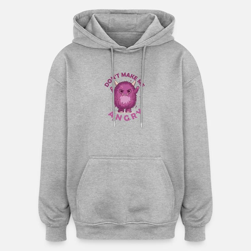 Petit Monstre - Sweat à capuche oversize unisexe - gris chiné