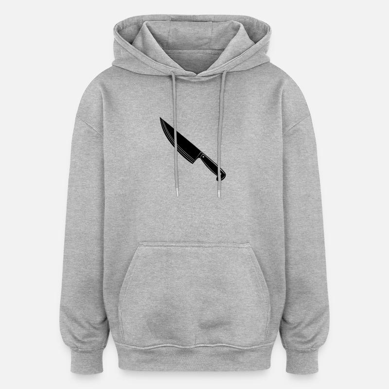 Couteau de cuisinière - Sweat à capuche oversize unisexe - gris chiné