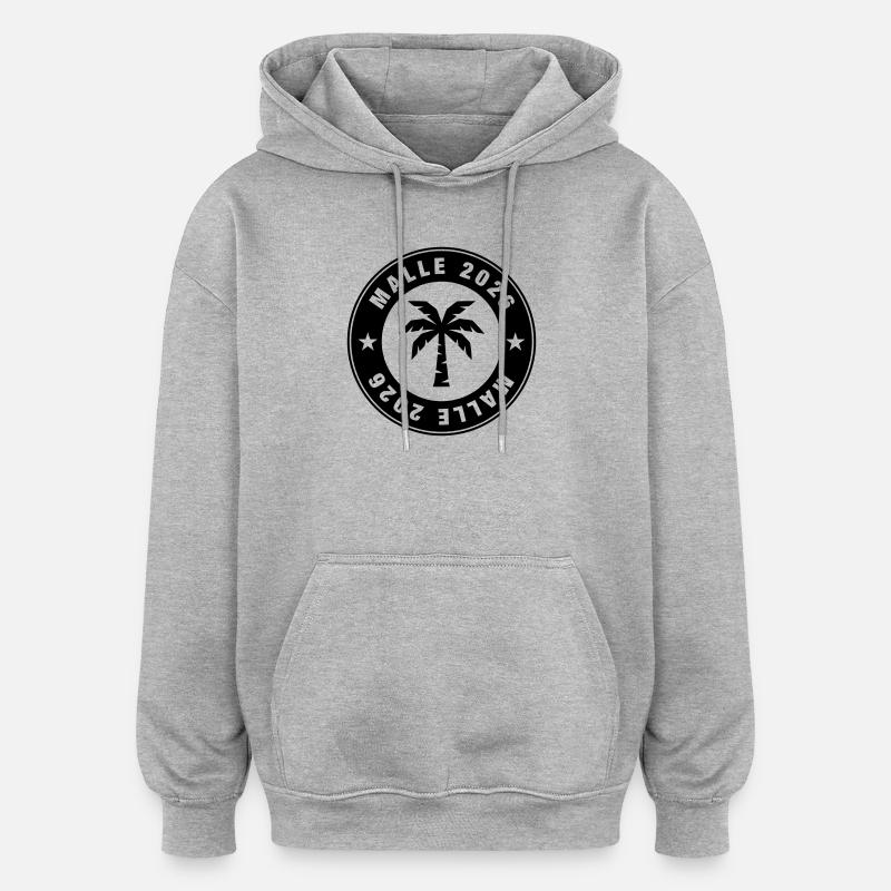 Malle 2026 Palm Tree Circle - Oversized Unisex Hoodie - heather grey