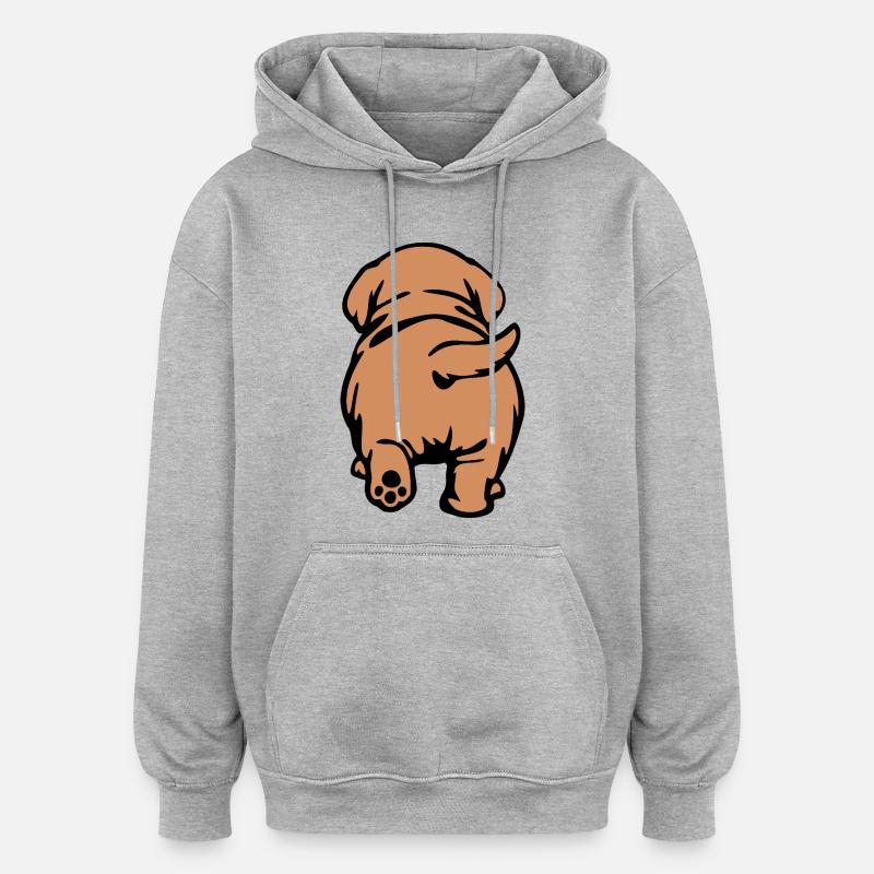 Dos de chien - Sweat à capuche oversize unisexe - gris chiné