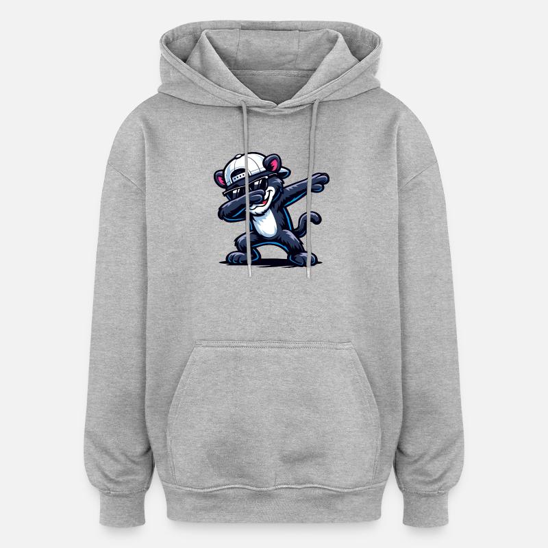 Dabping Panther - Sweat à capuche oversize unisexe - gris chiné