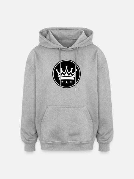 Crown Symbol - Oversized Unisex Hoodie - heather grey