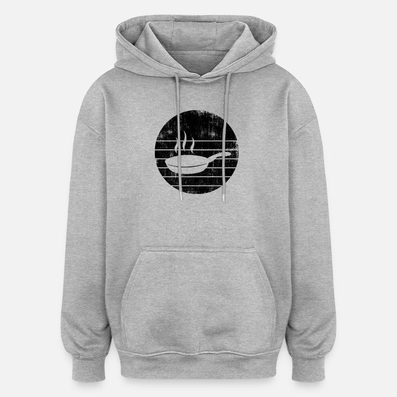 poêle - Sweat à capuche oversize unisexe - gris chiné