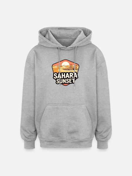 Sahara Sunset Castle - Oversized Unisex Hoodie - heather grey