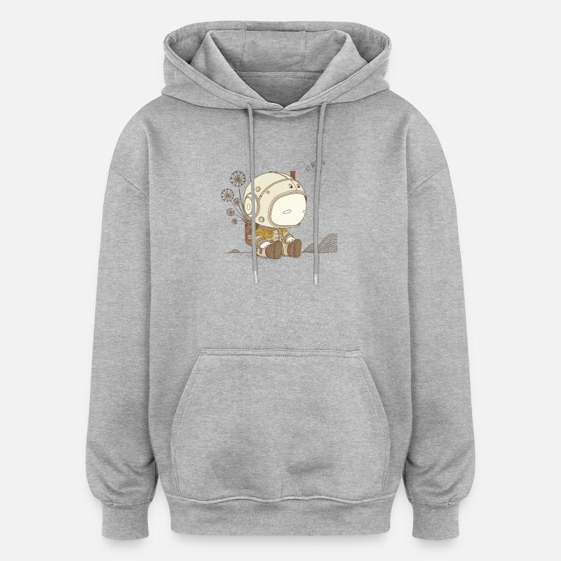 Astro-sad - Sweat à capuche oversize unisexe - gris chiné