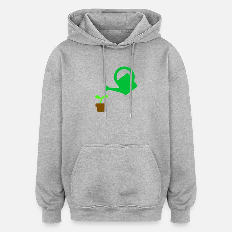 Jardin - Sweat à capuche oversize unisexe - gris chiné