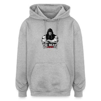 Beast Awakens Hooded Power - Oversized Unisex Hoodie - heather grey - Front - Noah (186cm)
