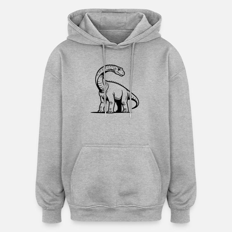 Brachiosaurus - Oversized Unisex Hoodie - Grau meliert