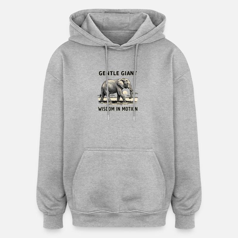 Elephant - Oversized Unisex Hoodie - heather grey
