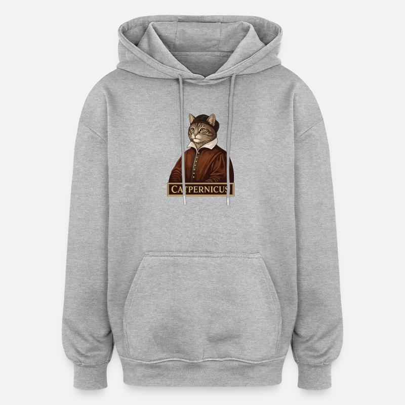 Catpernicus Nicolaus Copernicus Astronomenkatze - Oversized Unisex Hoodie - Grau meliert