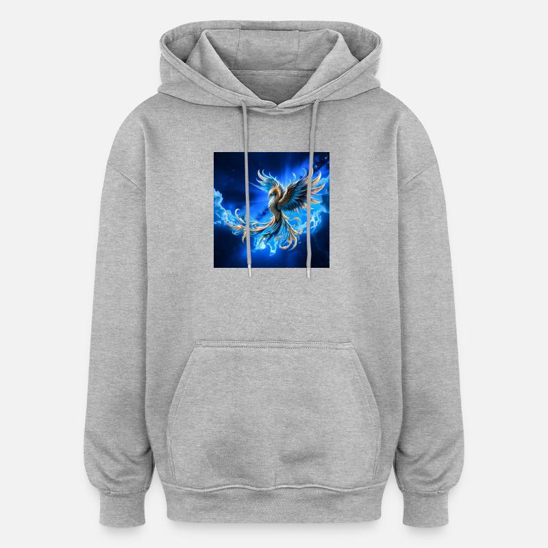 Phénix du Ciel de Feu - Sweat à capuche oversize unisexe - gris chiné