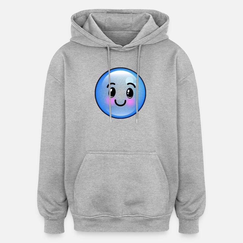 Bulle bleue mignonne - Sweat à capuche oversize unisexe - gris chiné