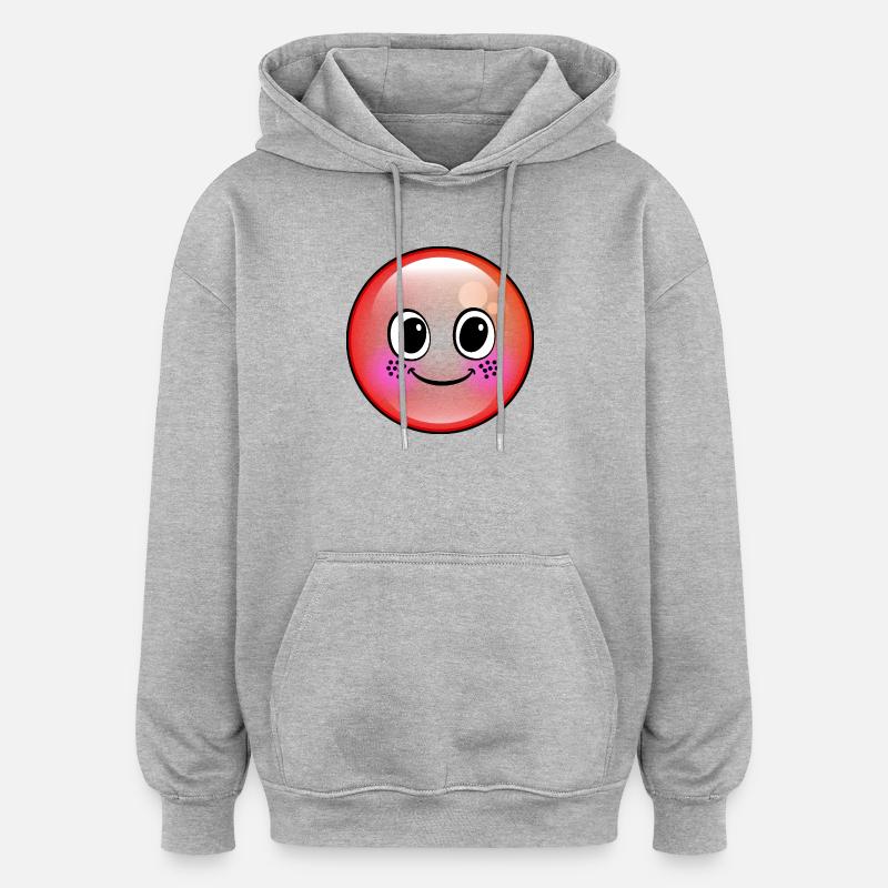 Bulle Rouge Mignonne - Sweat à capuche oversize unisexe - gris chiné