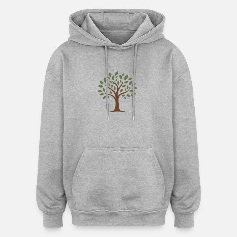 Baum der Hoffnung - Oversized Unisex Hoodie - Grau meliert