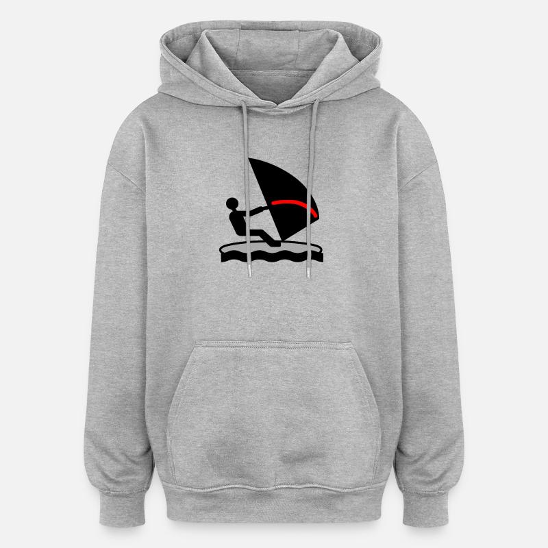 Surf - Sweat à capuche oversize unisexe - gris chiné