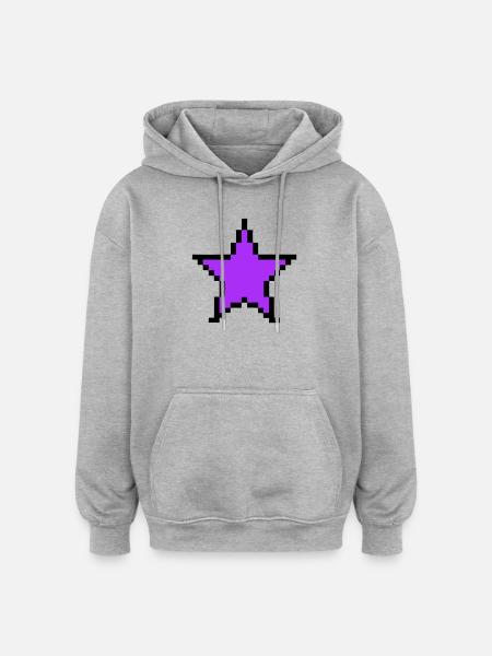 Pixel Star 8-Bit Power Up - Oversized Unisex Hoodie - heather grey