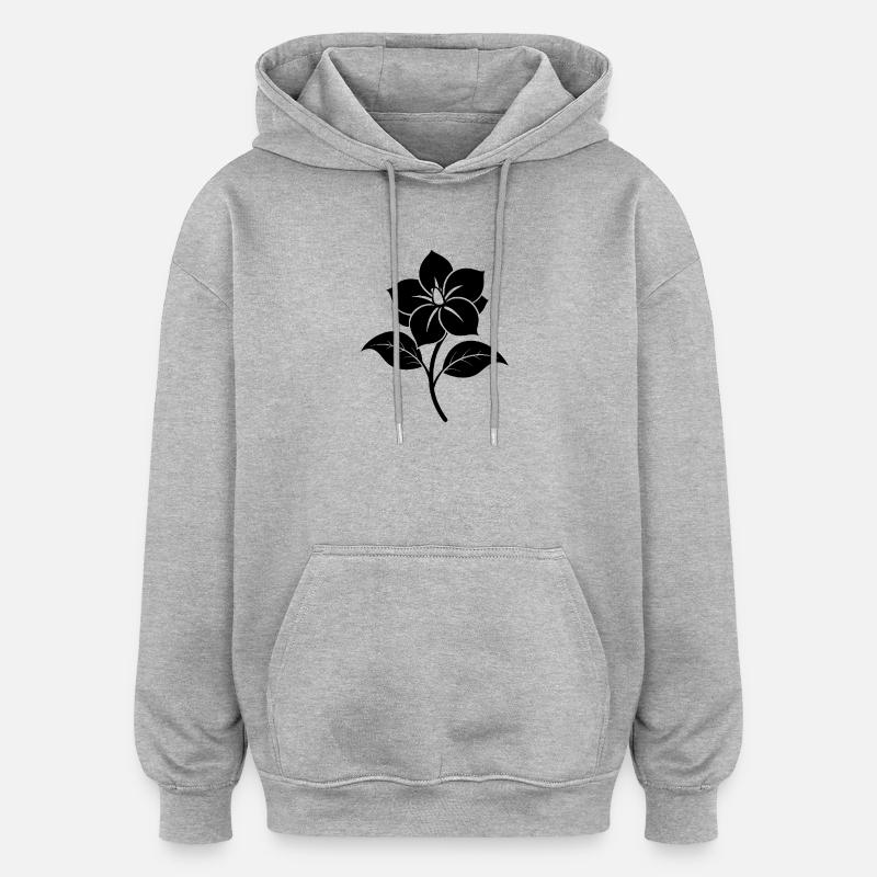 Fleur de jasmin - Sweat à capuche oversize unisexe - gris chiné