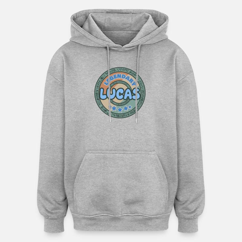 Dire Lucas - Sweat à capuche oversize unisexe - gris chiné