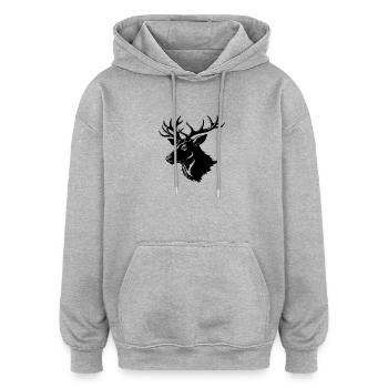 Elchkopfform - Oversized Unisex Hoodie - Grau meliert - Vorne - Noah (186cm)