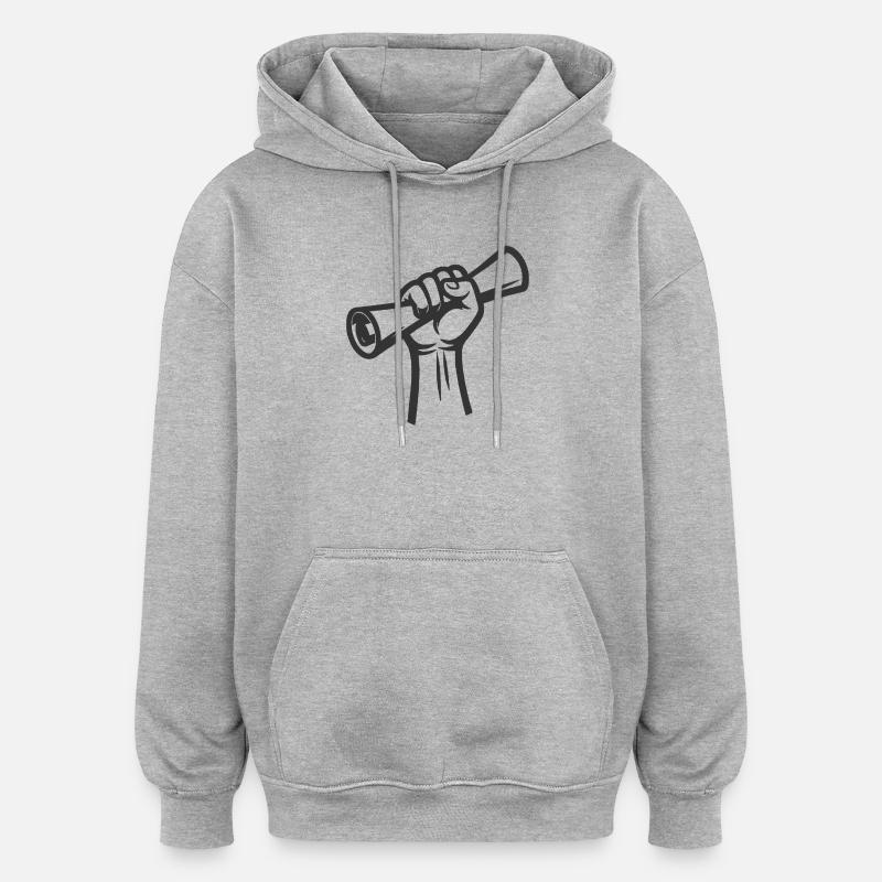 Poing levé sur rouleau - Sweat à capuche oversize unisexe - gris chiné