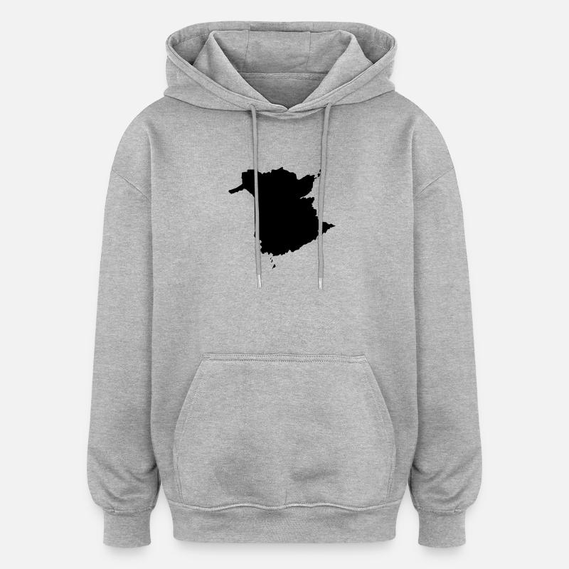 Carte du Nouveau-Brunswick - Sweat à capuche oversize unisexe - gris chiné