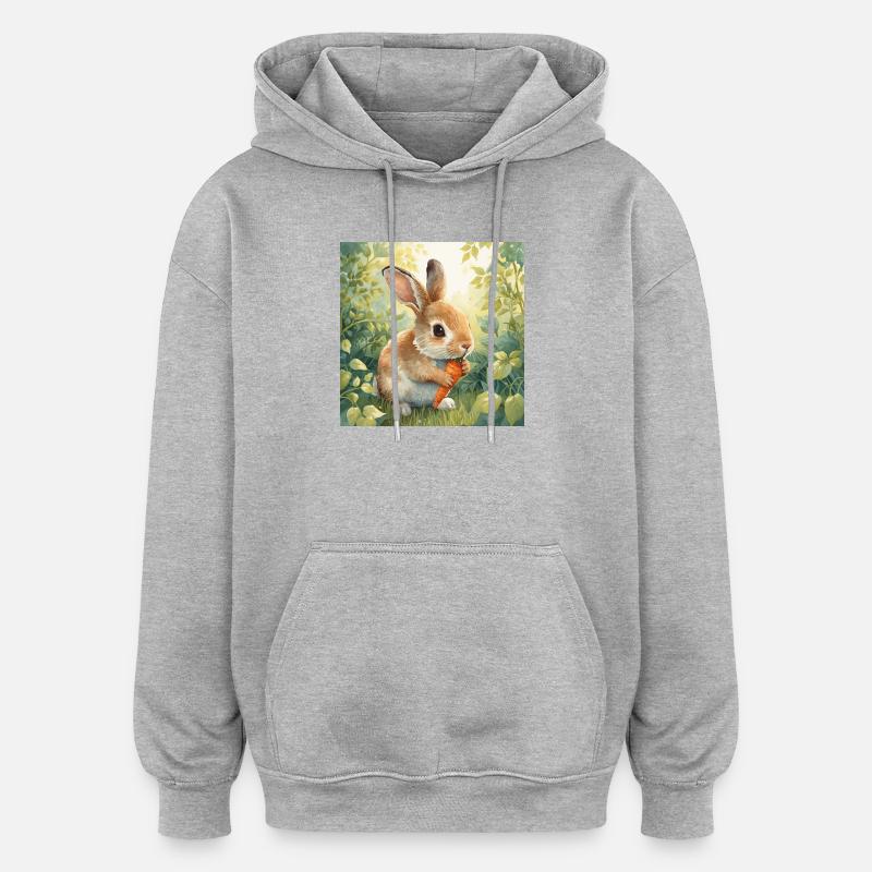 Cute bunny - Oversized Unisex Hoodie - heather grey
