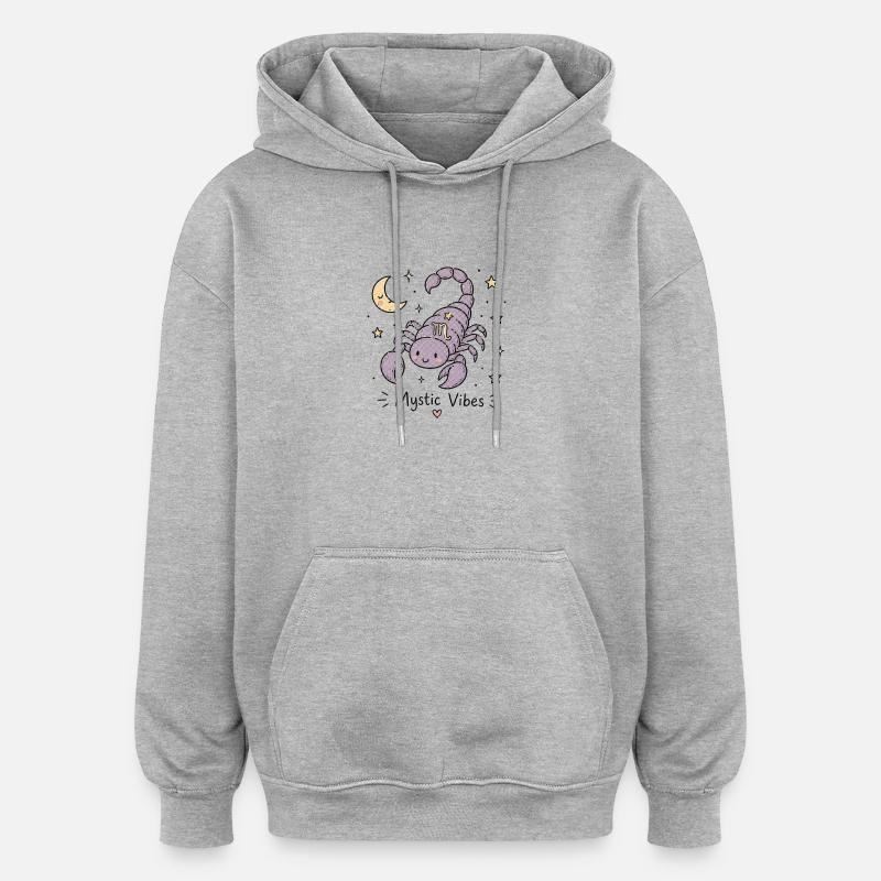 Astro-Scorpion – Mystic Vibes - Sweat à capuche oversize unisexe - gris chiné