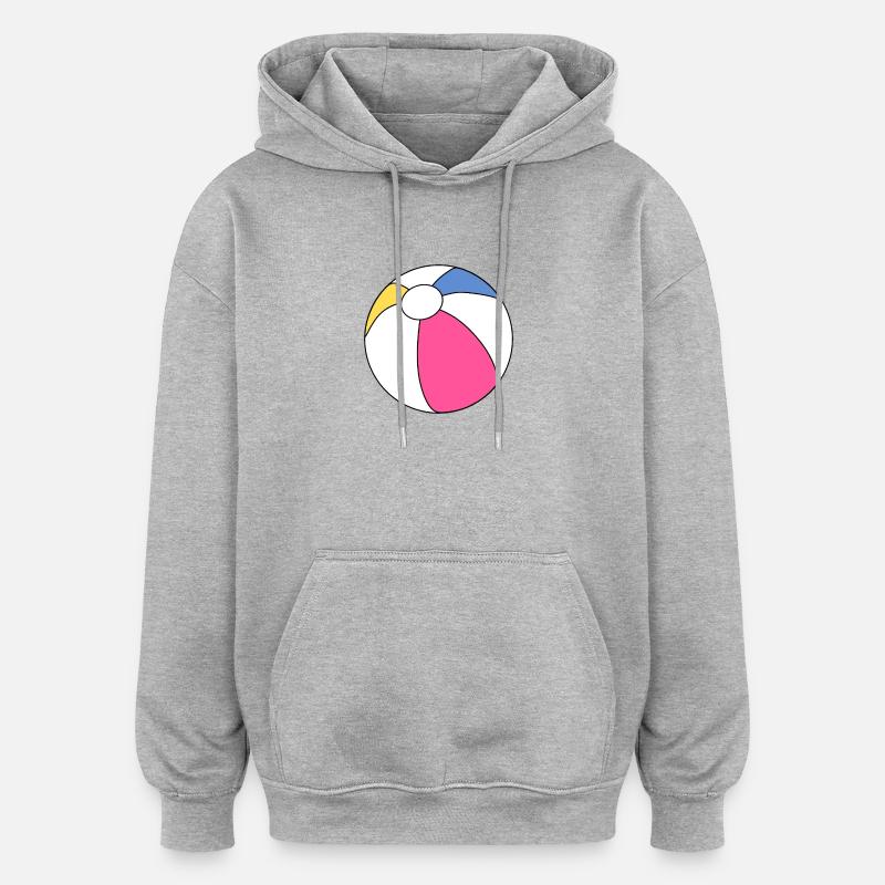 Éclaboussure vibrante de balle de plage - Sweat à capuche oversize unisexe - gris chiné