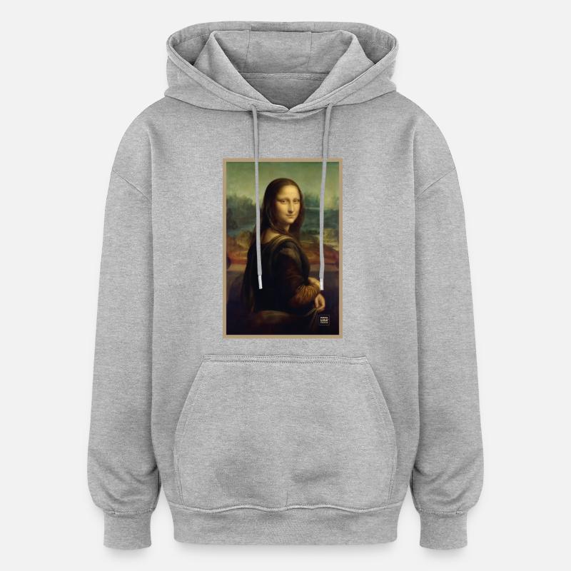 Mona Lisa from Back - Oversized Unisex Hoodie - heather grey