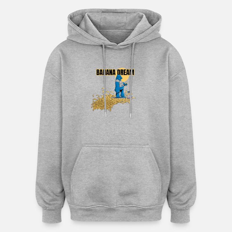 Banana Dream Surf - Sweat à capuche oversize unisexe - gris chiné