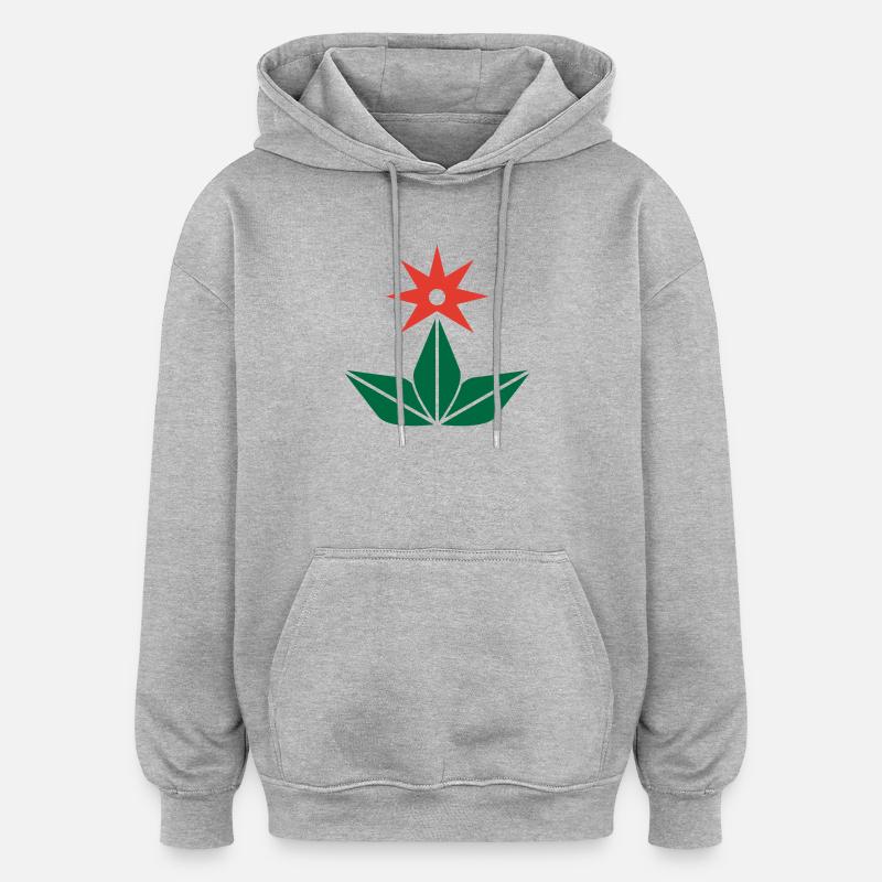Astroflora_zero - Sweat à capuche oversize unisexe - gris chiné
