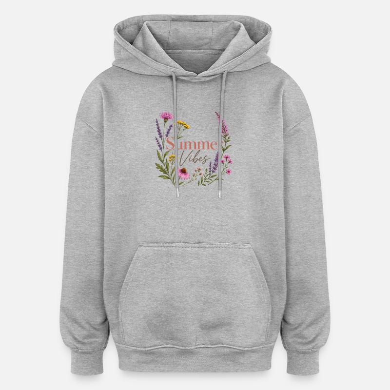 Couronne de fleurs Summer Vibes - Sweat à capuche oversize unisexe - gris chiné