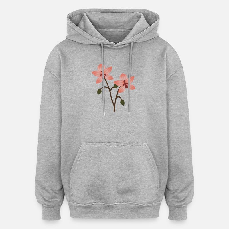 Pastellorchideenblüte - Oversized Unisex Hoodie - Grau meliert