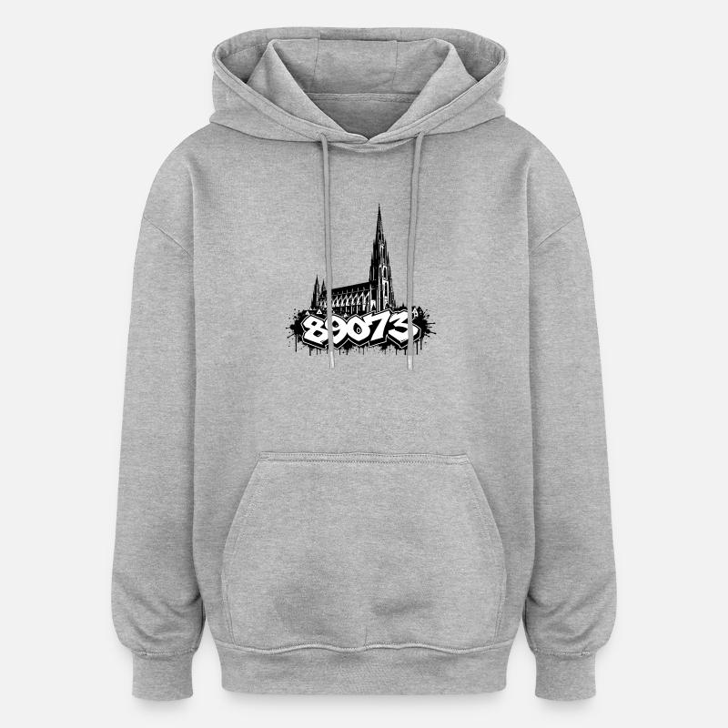 Ulm Motif 5 - Sweat à capuche oversize unisexe - gris chiné